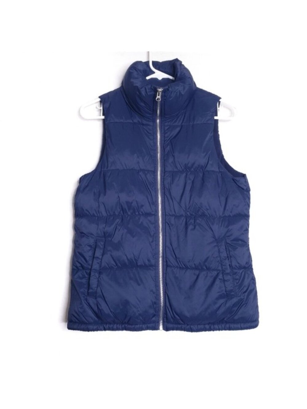 Old Navy Blue Zipper Front Nylon Puffer Vest Women's Size XS